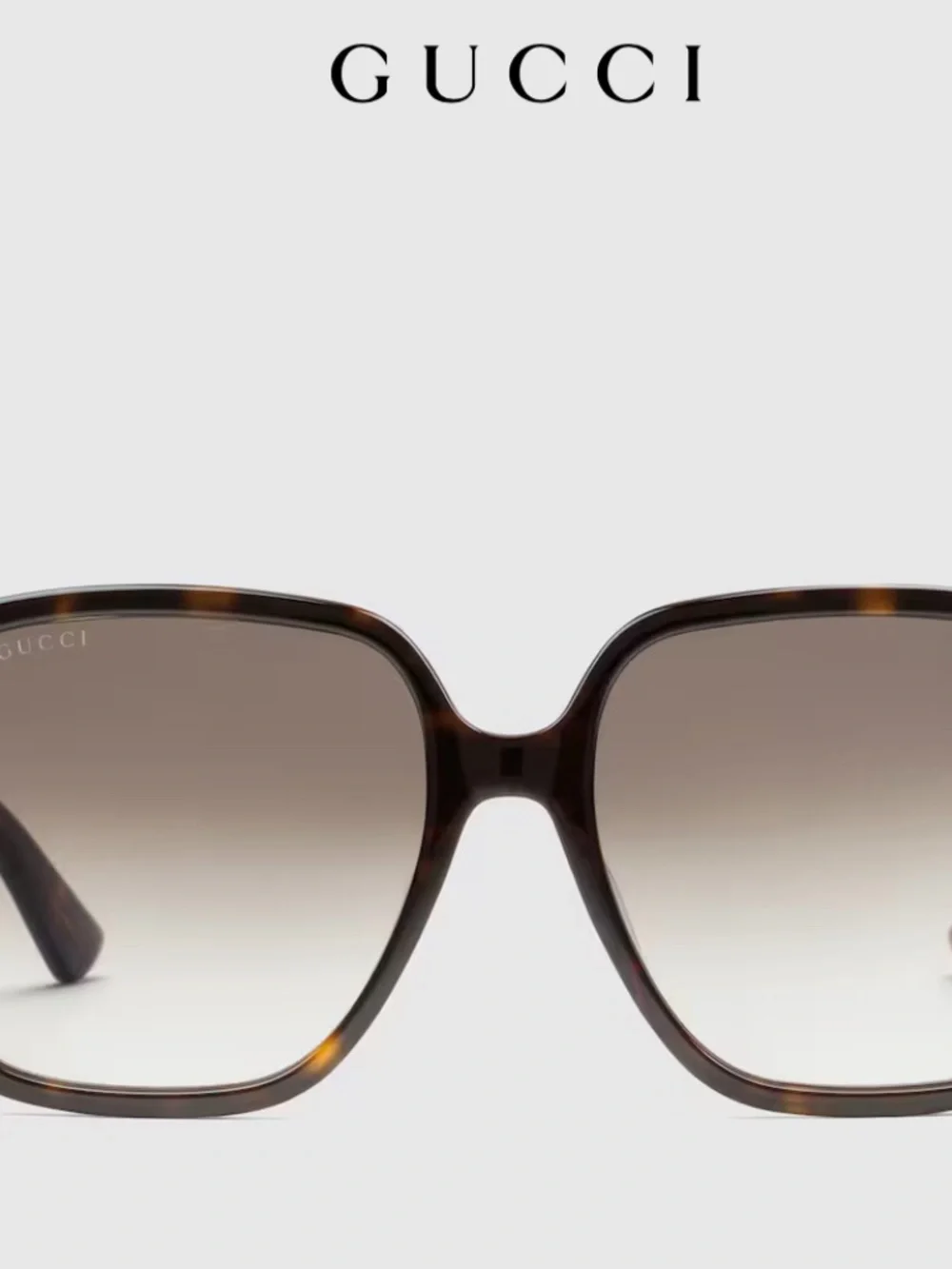 Gucci Rectangular Tortoiseshell Sunglasses (with proof of purchase!)
